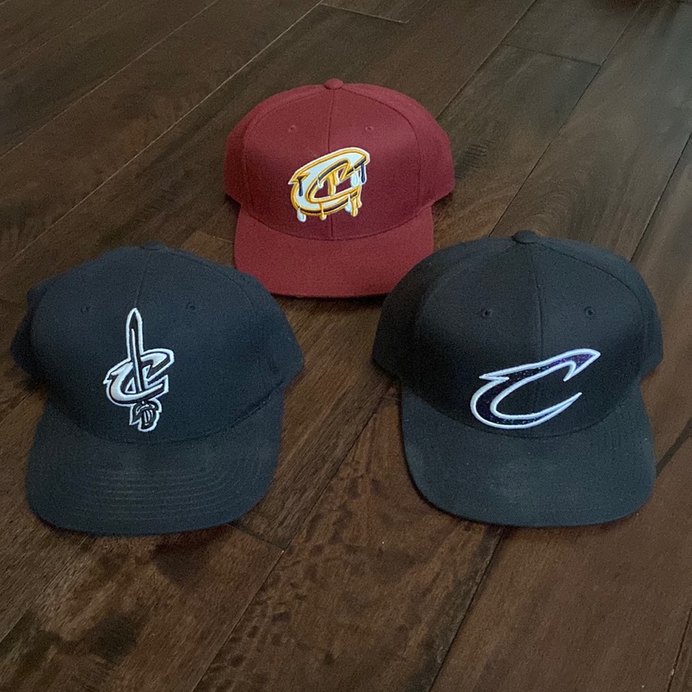 Cleveland Cavaliers Mitchell and Ness hats (3)